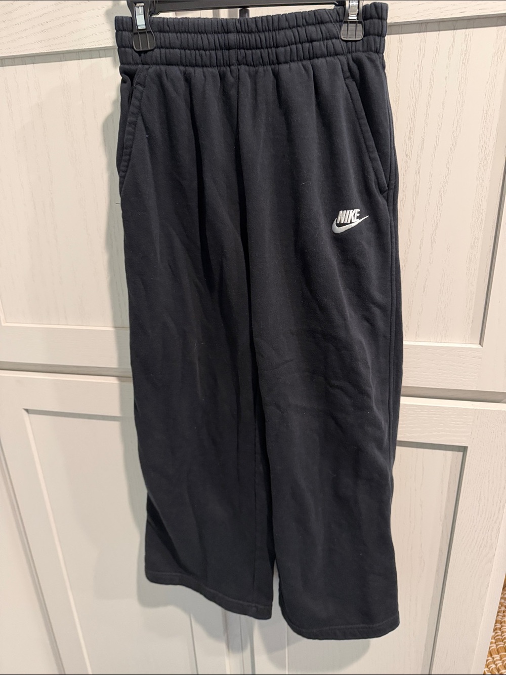 Nike Kids Black Jogger Sweatpants with White Logo